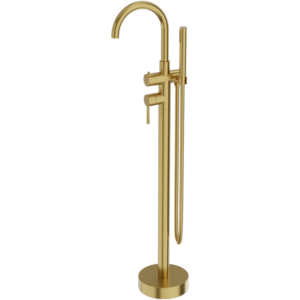 Fristående Rund Badkar Blandare Orion Brushed Gold