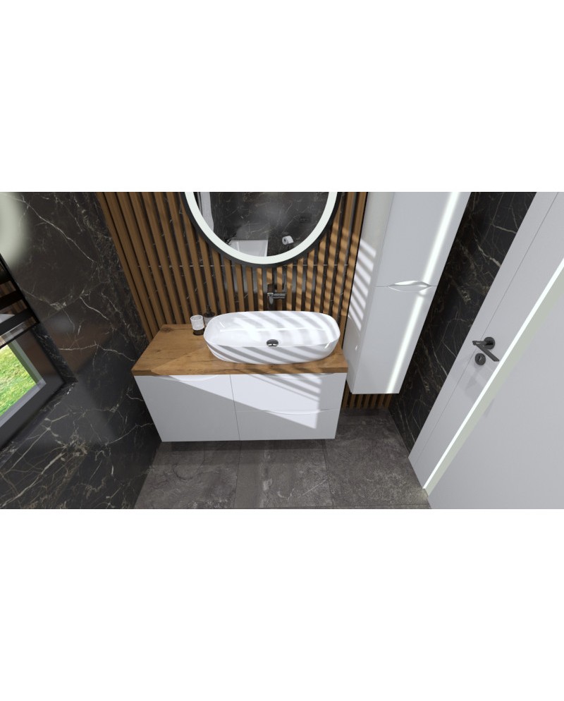 Badrumsskåp Väggmonterad Kolorado White 140x30x25 - Image 4