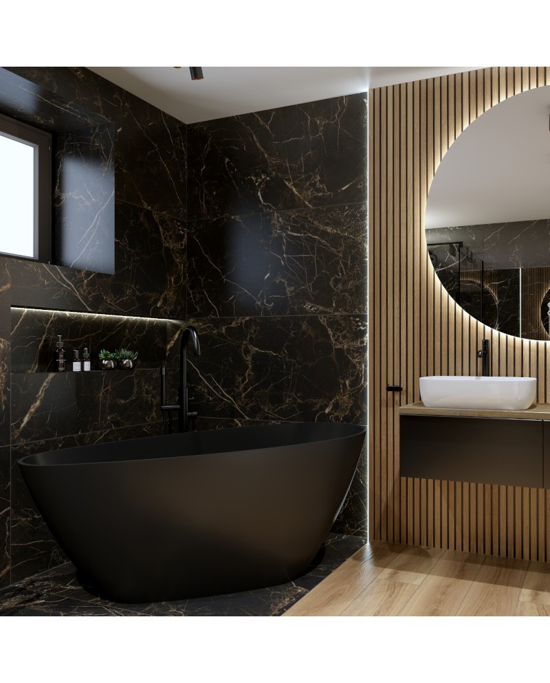Badkar Pietra 150 Matt Black - Image 3